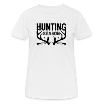 Saison de chasse - T-shirt respirant Femme - blanc - Devant - AI Model Female 172 dark (172cm)