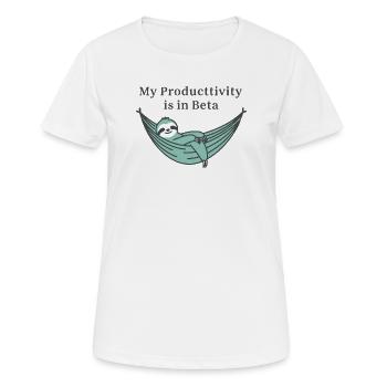 My Productivity is in Beta - Frauen T-Shirt atmungsaktiv - Weiß - Vorne - AI Model Female 172 dark (172cm)