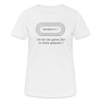 Tourner en rond - T-shirt respirant Femme - blanc - Devant - AI Model Female 172 dark (172cm)
