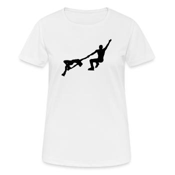 Eiskunstlauf - Frauen T-Shirt atmungsaktiv - Weiß - Vorne - AI Model Female 172 dark (172cm)