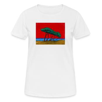 Pins solitaires - T-shirt respirant Femme - blanc - Devant - AI Model Female 172 dark (172cm)