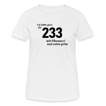 Bestellung Nummer - Frauen T-Shirt atmungsaktiv - Weiß - Vorne - AI Model Female 172 dark (172cm)