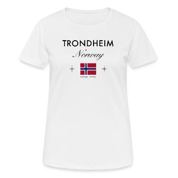Trondheim Norwegen Koordinaten Reise Souvenir - Frauen T-Shirt atmungsaktiv - Weiß - Vorne - AI Model Female 172 dark (172cm)