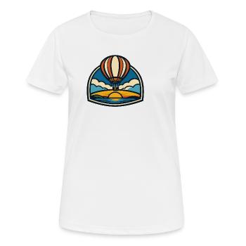 Sonnenaufgang Ballon über Meer - Frauen T-Shirt atmungsaktiv - Weiß - Vorne - AI Model Female 172 dark (172cm)