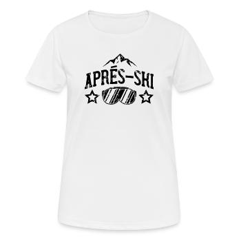 Apres Ski - Frauen T-Shirt atmungsaktiv - Weiß - Vorne - AI Model Female 172 dark (172cm)