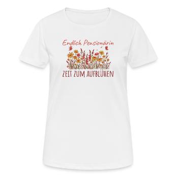 Pensionärin Zeit zum Aufblühen Beamtin Abschied - Frauen T-Shirt atmungsaktiv - Weiß - Vorne - AI Model Female 172 dark (172cm)