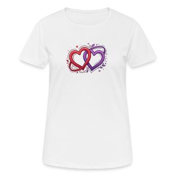 Duos de cœur complexes - T-shirt respirant Femme - blanc - Devant - AI Model Female 172 dark (172cm)
