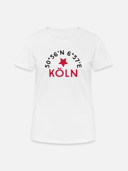 Köln - Frauen T-Shirt atmungsaktiv - Weiß
