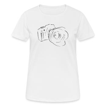 camera - Women's Breathable T-Shirt - white - Front - AI Model Female 172 dark (172cm)