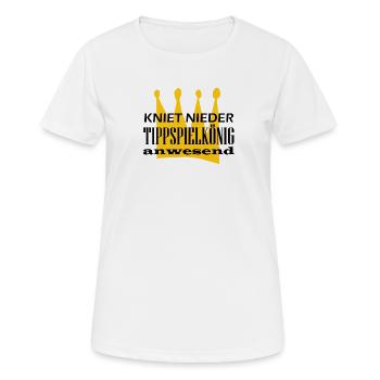 Geschenk Kniet nieder vor dem Tippspiel Gewinner - Frauen T-Shirt atmungsaktiv - Weiß - Vorne - AI Model Female 172 dark (172cm)