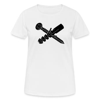 Screw and plug for wall - Women's Breathable T-Shirt - white - Front - AI Model Female 172 dark (172cm)