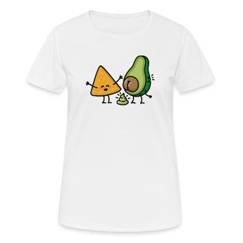 Chips de tortilla de caca d’avocat guacamole merde - T-shirt respirant Femme - blanc - Devant - AI Model Female 172 dark (172cm)