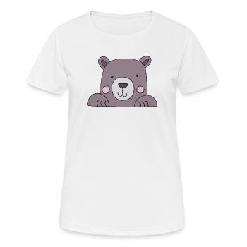 bär kopf süss - Frauen T-Shirt atmungsaktiv - Weiß - Vorne - AI Model Female 172 dark (172cm)