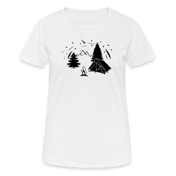 Tent starry sky in forest - Women's Breathable T-Shirt - white - Front - AI Model Female 172 dark (172cm)