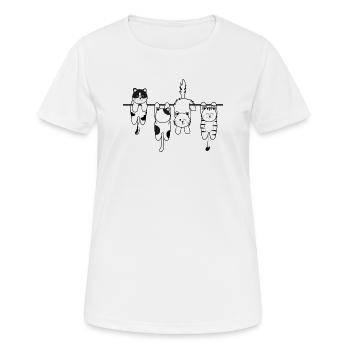 Laundry cat - Women's Breathable T-Shirt - white - Front - AI Model Female 172 dark (172cm)