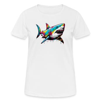Shark - Women's Breathable T-Shirt - white - Front - AI Model Female 172 dark (172cm)