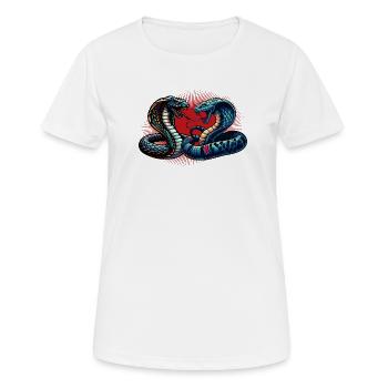 motif serpent Cobra dynamique et coloré - T-shirt respirant Femme - blanc - Devant - AI Model Female 172 dark (172cm)