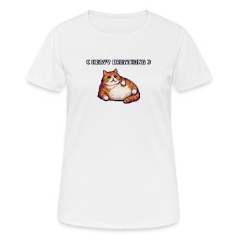 Chonky Pixel Cat Respiration lourde - T-shirt respirant Femme - blanc - Devant - AI Model Female 172 dark (172cm)