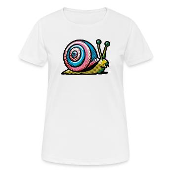 Schnecke - Frauen T-Shirt atmungsaktiv - Weiß - Vorne - AI Model Female 172 dark (172cm)