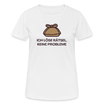 Je résous des énigmes, sans problème - T-shirt respirant Femme - blanc - Devant - AI Model Female 172 dark (172cm)