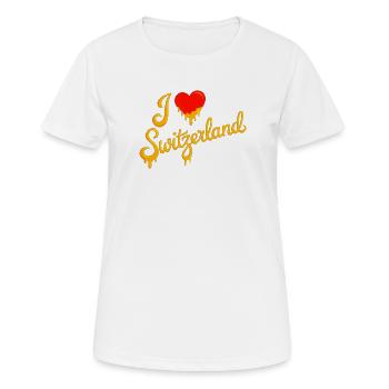 I love Switzerland - Women's Breathable T-Shirt - white - Front - AI Model Female 172 dark (172cm)