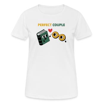 Perfect Couple: Cloud and Umbrella Fun - Frauen T-Shirt atmungsaktiv - Weiß - Vorne - AI Model Female 172 dark (172cm)