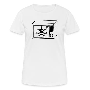Pirate TV – Free TV & Punk Style - T-shirt respirant Femme - blanc - Devant - AI Model Female 172 dark (172cm)
