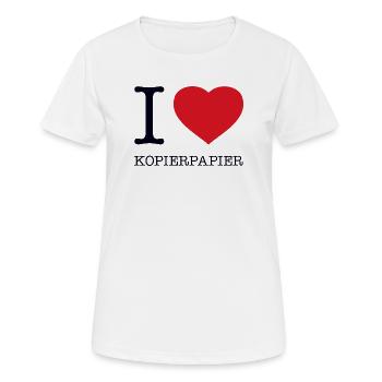 J’adore le papier de copie - T-shirt respirant Femme - blanc - Devant - AI Model Female 172 dark (172cm)