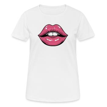 Gloss à lèvres Pop Art - T-shirt respirant Femme - blanc - Devant - AI Model Female 172 dark (172cm)
