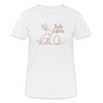 Frohe Ostern, Süßes Häschen Shirt, Hoodie, Schürze - Frauen T-Shirt atmungsaktiv - Weiß - Vorne - AI Model Female 172 dark (172cm)