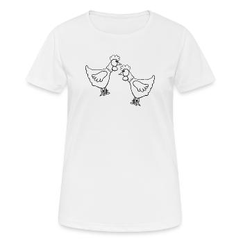 Poule poule Les enfants de Pâques - T-shirt respirant Femme - blanc - Devant - AI Model Female 172 dark (172cm)