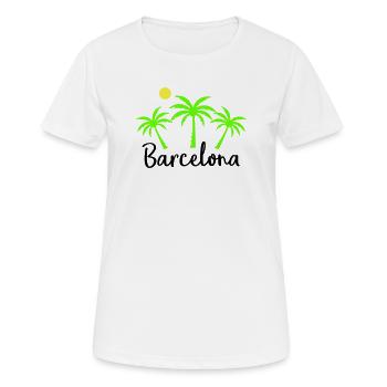 Barcelone - T-shirt respirant Femme - blanc - Devant - AI Model Female 172 dark (172cm)