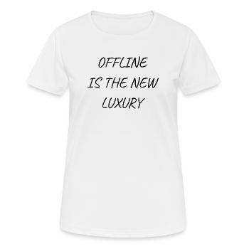 Offline is luxury - Women's Breathable T-Shirt - white - Front - AI Model Female 172 dark (172cm)