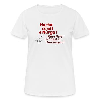 Herz Norwegen - Frauen T-Shirt atmungsaktiv - Weiß - Vorne - AI Model Female 172 dark (172cm)