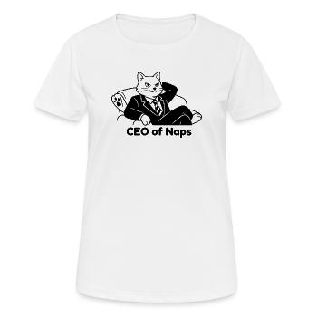 PDG de Naps Cat in Suit Design - T-shirt respirant Femme - blanc - Devant - AI Model Female 172 dark (172cm)