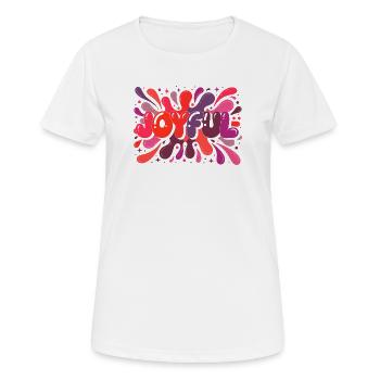 Freudige Spritzer, bunte Typografie, - Frauen T-Shirt atmungsaktiv - Weiß - Vorne - AI Model Female 172 dark (172cm)