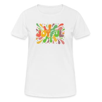 Splash Happy Colors Ploppen - Frauen T-Shirt atmungsaktiv - Weiß - Vorne - AI Model Female 172 dark (172cm)