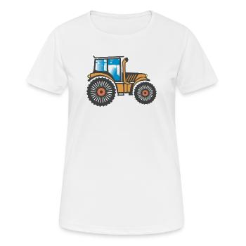 Conception agricole tracteur - T-shirt respirant Femme - blanc - Devant - AI Model Female 172 dark (172cm)
