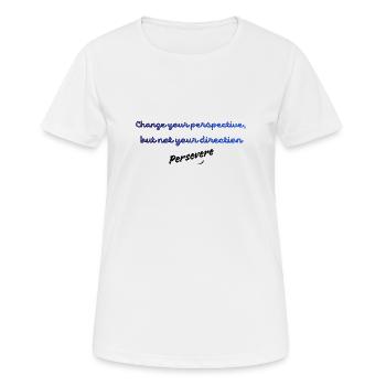 Ändere deine Perspektive, nicht deine Richtung | Insp - Frauen T-Shirt atmungsaktiv - Weiß - Vorne - AI Model Female 172 dark (172cm)