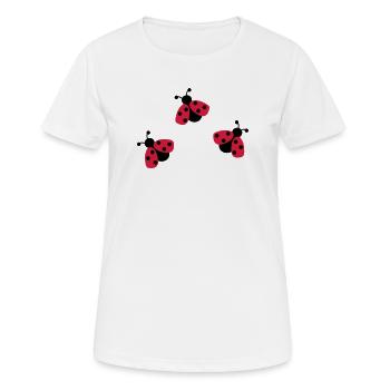 6254398 118120415 Marienkaefer - Frauen T-Shirt atmungsaktiv - Weiß - Vorne - AI Model Female 172 dark (172cm)