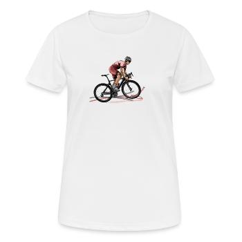 racing bicycle - T-shirt respirant Femme - blanc - Devant - AI Model Female 172 dark (172cm)