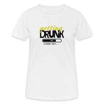 Se saouler, s’il vous plaît attendre. - T-shirt respirant Femme - blanc - Devant - AI Model Female 172 dark (172cm)