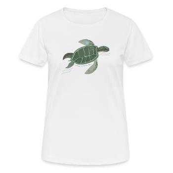 Herz Turtle: Fluss der Ruhe - Frauen T-Shirt atmungsaktiv - Weiß - Vorne - AI Model Female 172 dark (172cm)