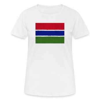 Die Flagge Gambias – ein Symbol der Einheit - Frauen T-Shirt atmungsaktiv - Weiß - Vorne - AI Model Female 172 dark (172cm)
