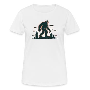 Giant Gorilla Over City Skyline - Women's Breathable T-Shirt - white - Front - AI Model Female 172 dark (172cm)