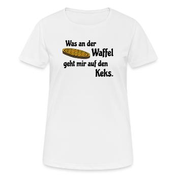 Waffel auf Keks - Frauen T-Shirt atmungsaktiv - Weiß - Vorne - AI Model Female 172 dark (172cm)