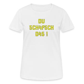 Motivation Shirt du schafsch das schweizerdeutsch  - Frauen T-Shirt atmungsaktiv - Weiß - Vorne - AI Model Female 172 dark (172cm)