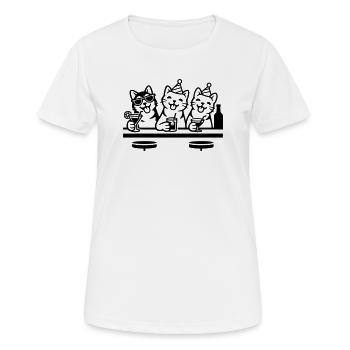 Party Katzen Kater Bar Trinken - Frauen T-Shirt atmungsaktiv - Weiß - Vorne - AI Model Female 172 dark (172cm)
