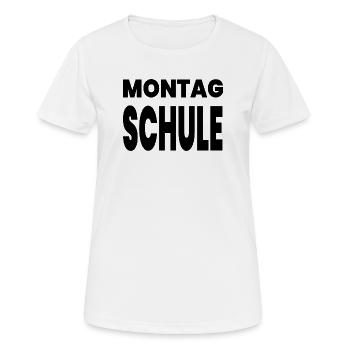 Schule - Frauen T-Shirt atmungsaktiv - Weiß - Vorne - AI Model Female 172 dark (172cm)