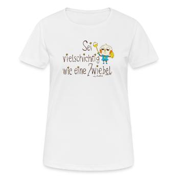 Be multi-layered like an onion - Women's Breathable T-Shirt - white - Front - AI Model Female 172 dark (172cm)